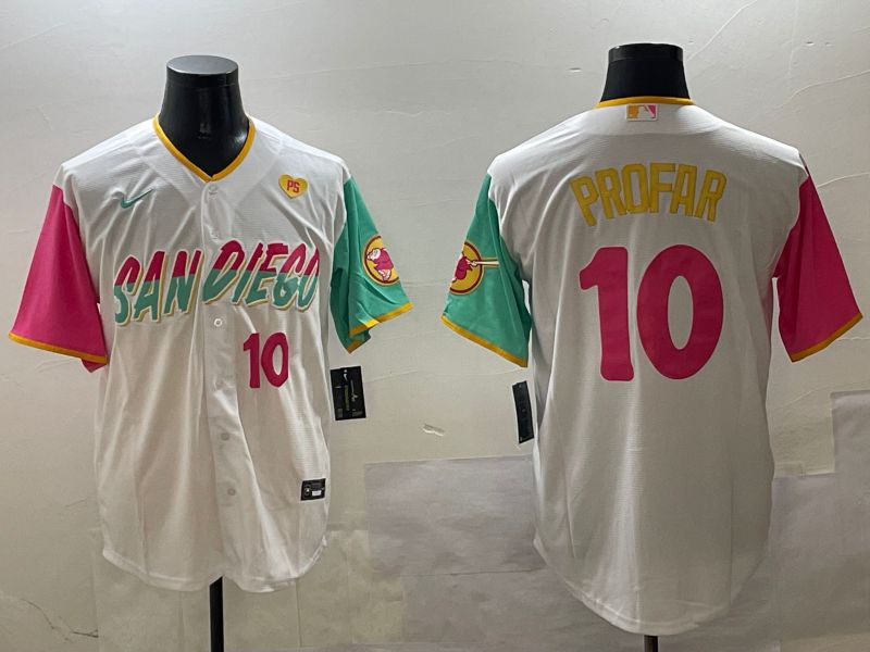 Men San Diego Padres #10 Profar White City Edition 2025 Nike MLB Jersey style 11